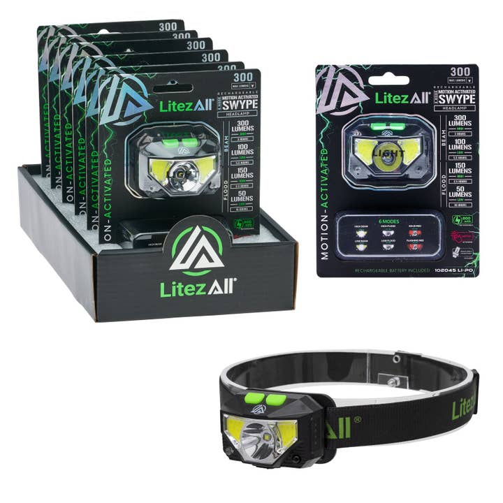 LitezAll - Wholesale Flashlight - LitezAll Motion Activated LED Headlamp