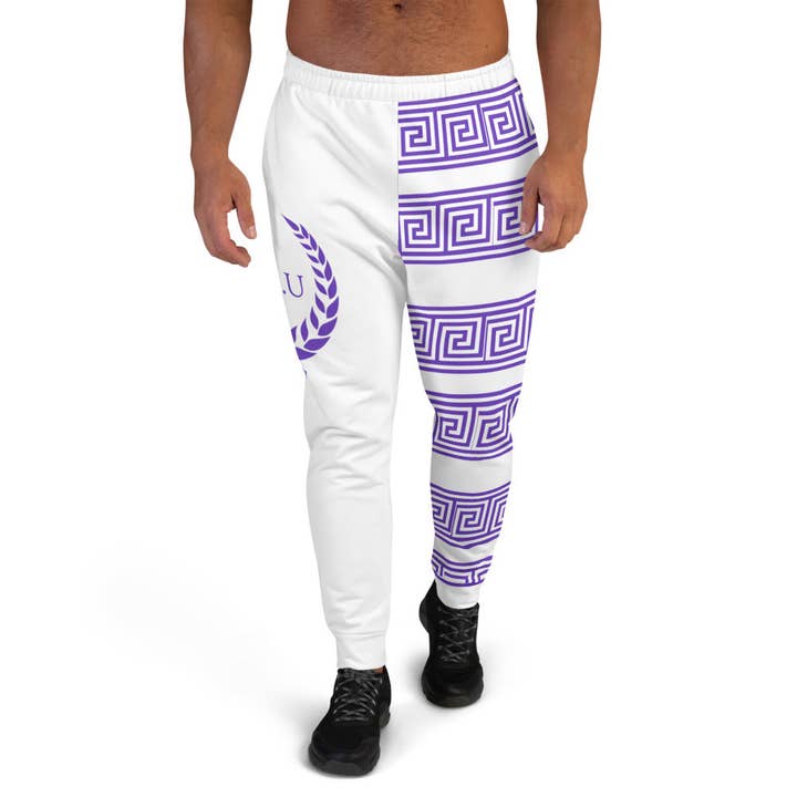 STFU Greek Joggers - Blue on White for wholesale by STFU