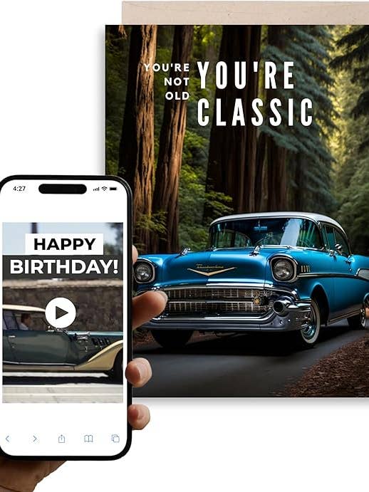 Not Old But Classic | Magic AR Birthday Card for wholesale by Magic Greetings