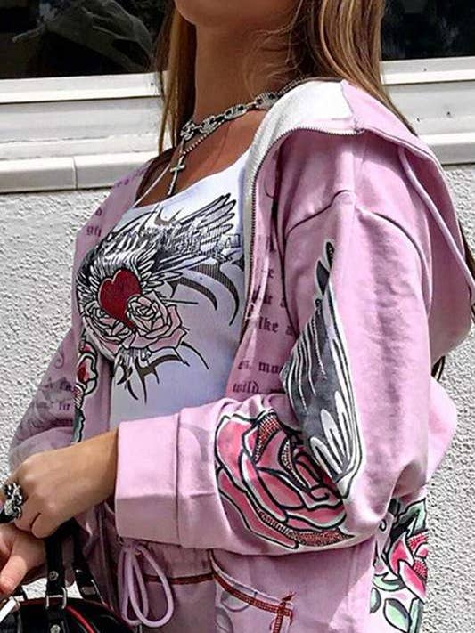 WHITE diamante heart spaghetti strap graphic tank top for wholesale on Faire7