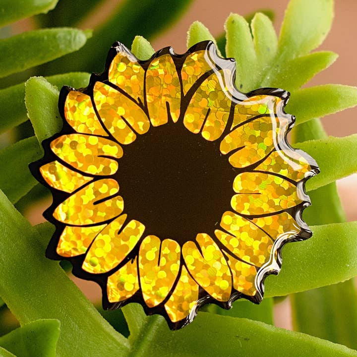 Sunflower Pin Brooch - Handmade to Order for wholesale by Naoi