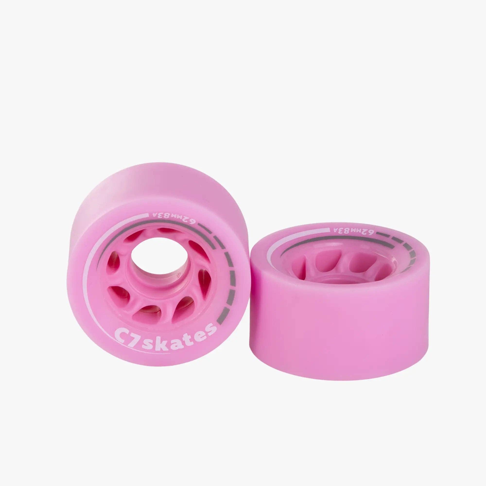 C7skates - Wholesale Sporting Accessories - Roller Skate Wheels and Stoppers Combo - Pink Lemonade1