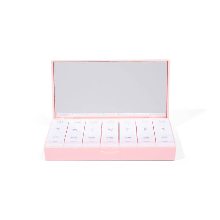 Port and Polish - Wholesale Pill Organizer - Blush Pink AM/PM Pill Box