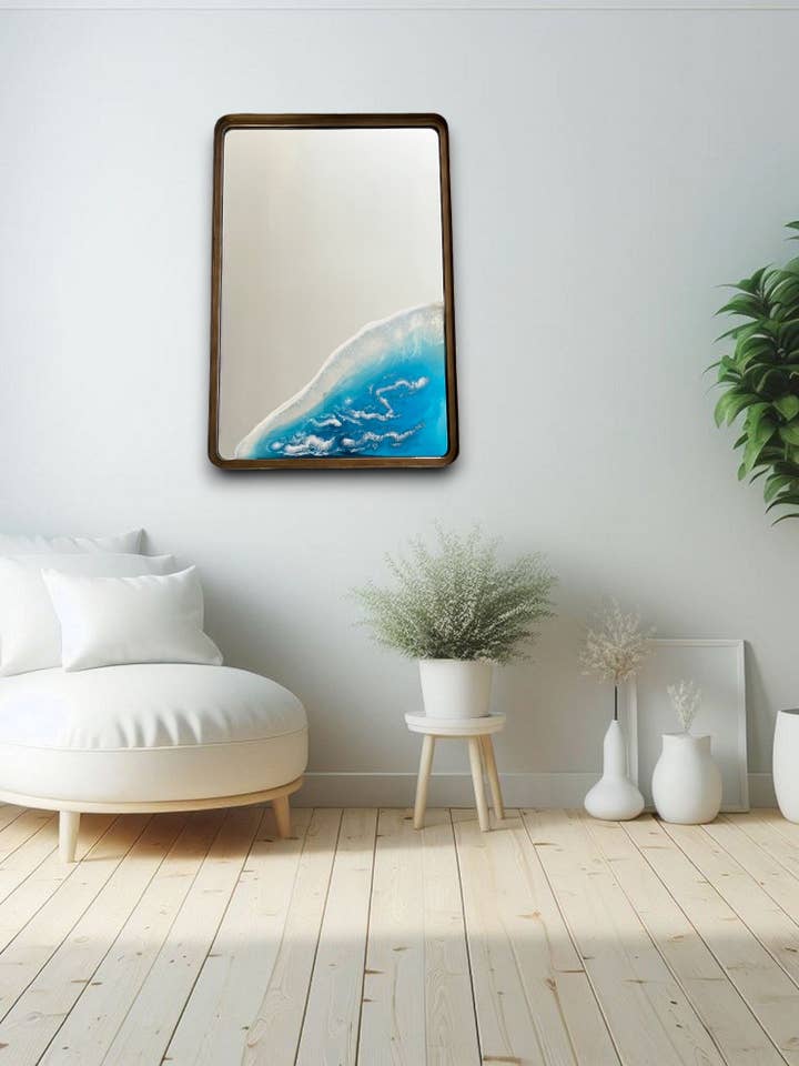 Specchio rettangolare in bronzo resistente Island Reflections per la vendita all'ingrosso da parte di Nikita Fine Art LLC