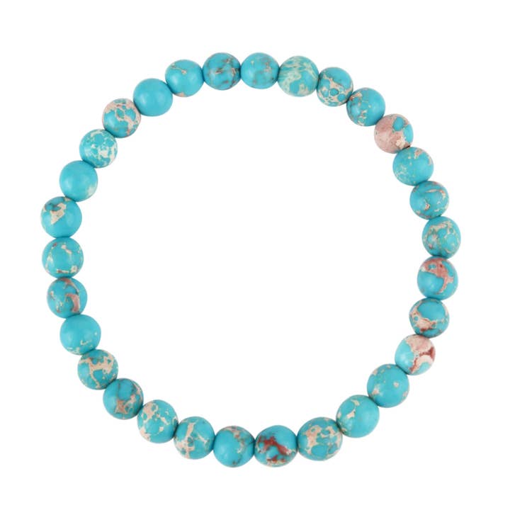 Ole - Wholesale Beaded Bracelet - Composed Blue Emperor Stretch Bracelet B2057-4MM