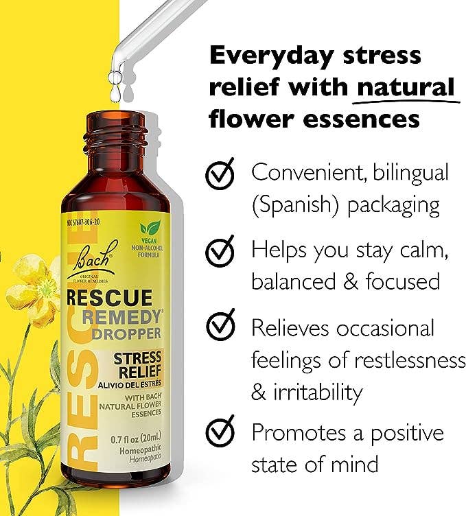 RESCUE & Bach Original Flower Remedies - Wholesale Oral Supplement/Vitamin - Bach RESCUE Remedy Dropper 20mL (AF Formula)1