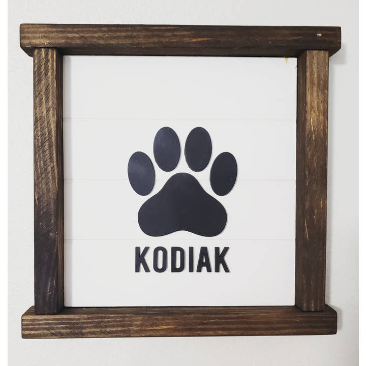 Paw Print Name Sign for wholesale by Bear Hill Custom Creations