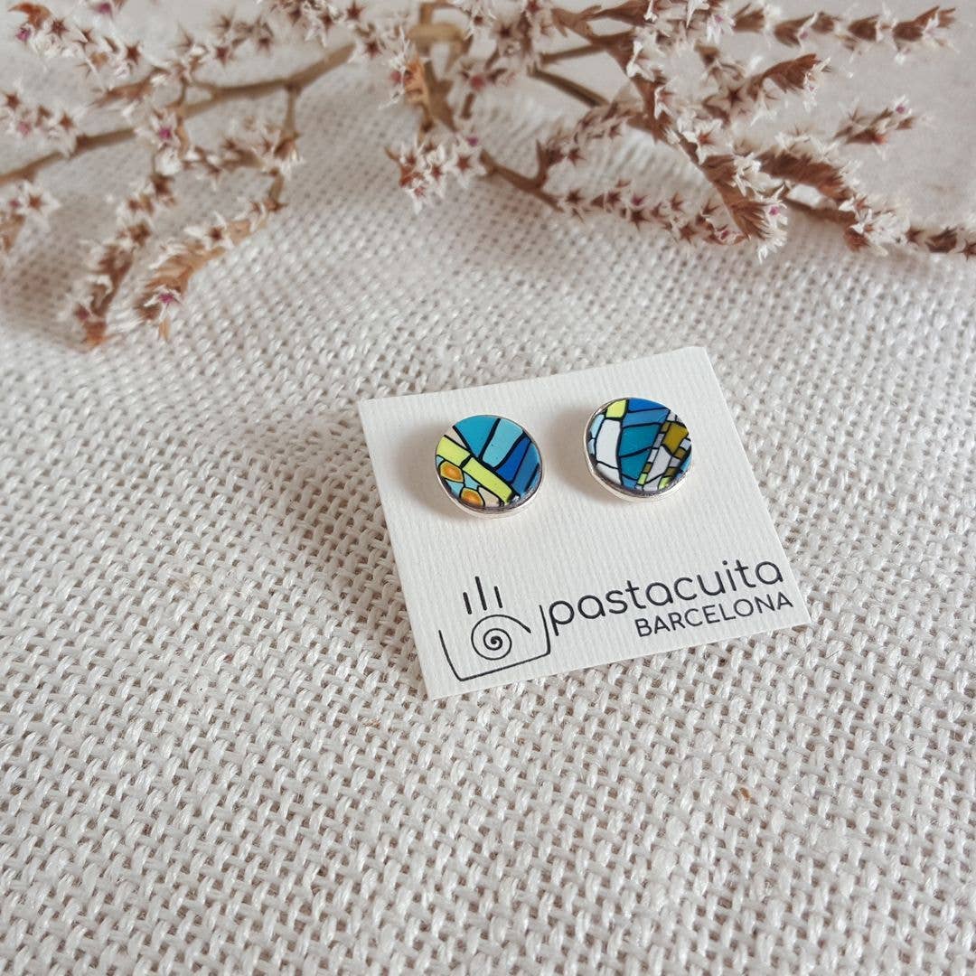 PASTACUITA - Wholesale Knopjes/oorstekers - Handgemaakte ronde oorstekers in Gaudí-stijl uit Barcelona9