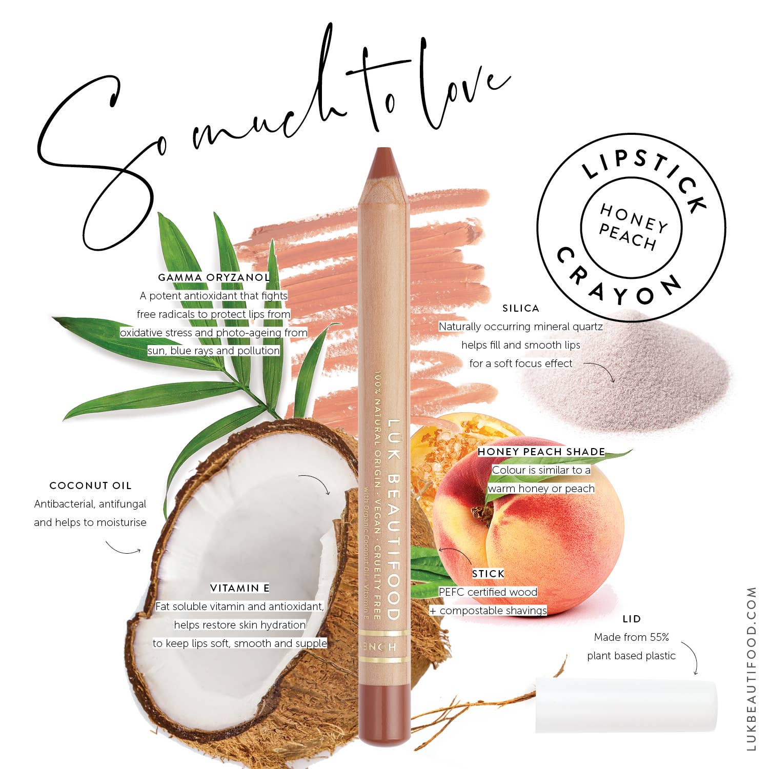 LÜK BEAUTIFOOD [🇦🇺 AUS + USA🇺🇸] - Wholesale Lipstick - Eco-luxe Lipstick Crayon in Honey Peach6
