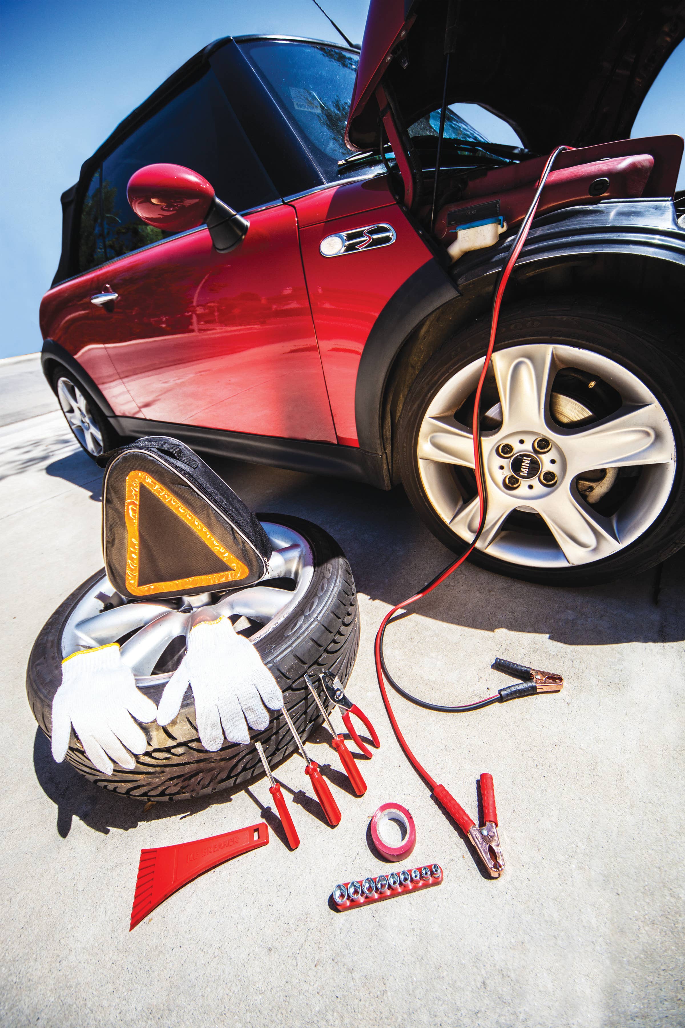 Roadside Emergency Car Kit, (Black with Orange Accents) for wholesale on Faire11