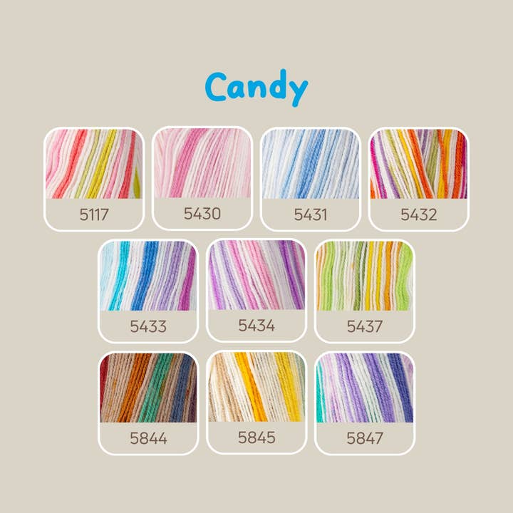 Sensy - Wholesale Yarn - Sensy Candy Yarn, 3.5 oz, 251 Yards, Gauge 3 Light23