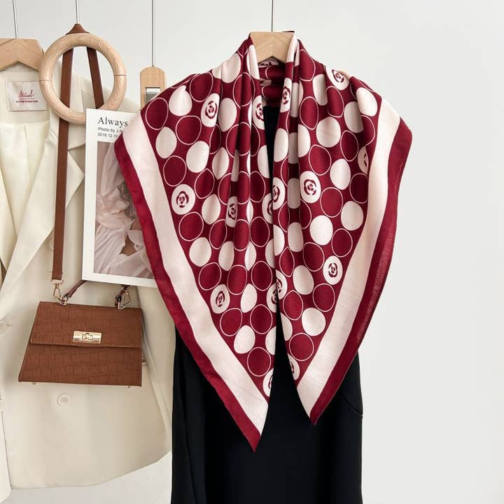 Marayn - Wholesale Scarf – Women's - French Floral Scarf Elegant Soft Warm Winter Style8