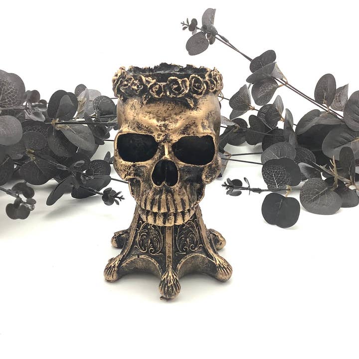 All Little Cute Things - Vente Vases - Vase à fleurs crâne de squelette gothique macabre3
