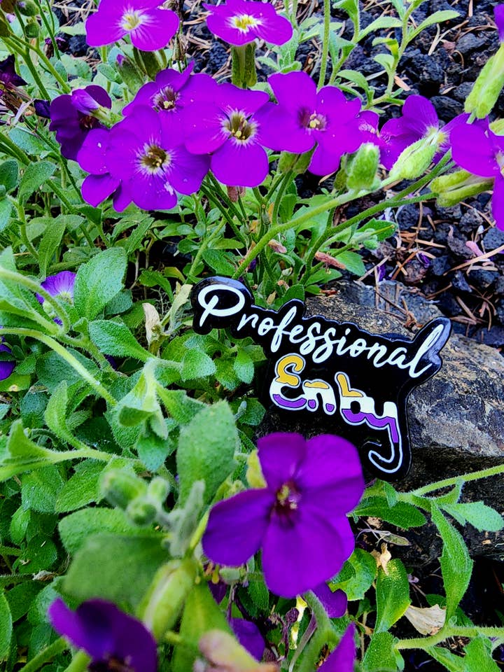 Professional Enby Pride Enamel Pin for wholesale by Arledge Comics