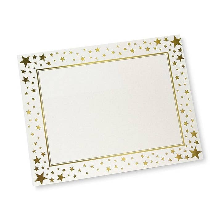 Gold Stars Foil Certificate Paper for wholesale by Gartner Studios