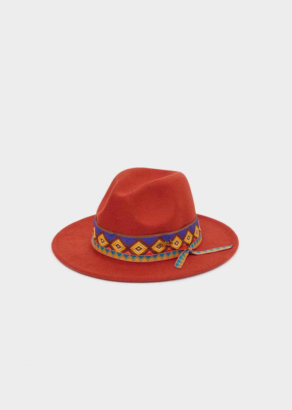 NALI' - Vente Chapeau en feutre - femme - CHAPEAU FEMME ROUILLE AVEC RUBAN - N605