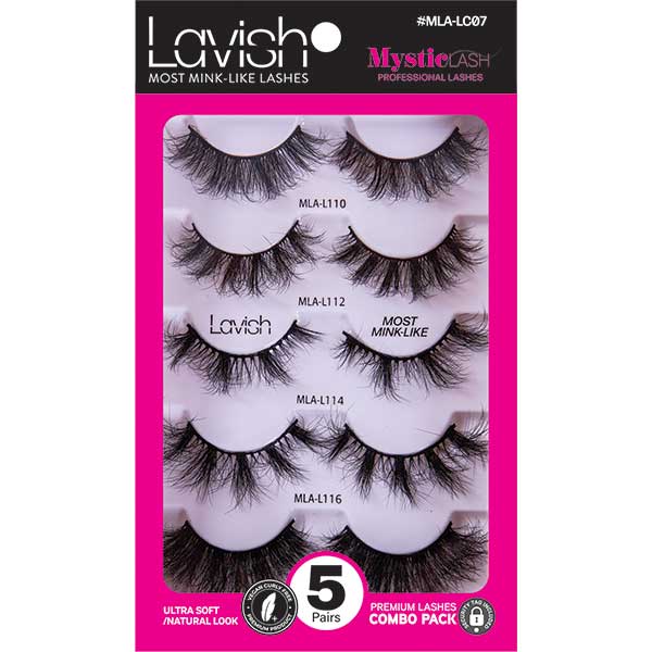 Majestic Wholesale - Wholesale False/Fake Eyelashes - MysticLash Lavish Combo Pack  5 Pairs of Ultra-Soft Lashes9