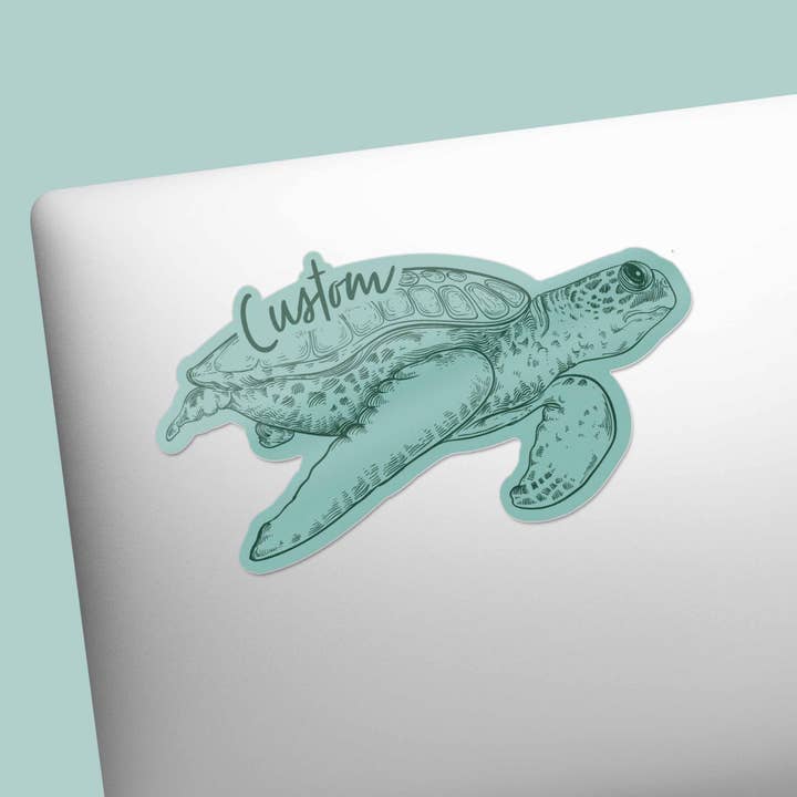 Sentinel Supply - Wholesale Sticker - Custom Sea Turtle Stickers - Name Drop Beach Decals