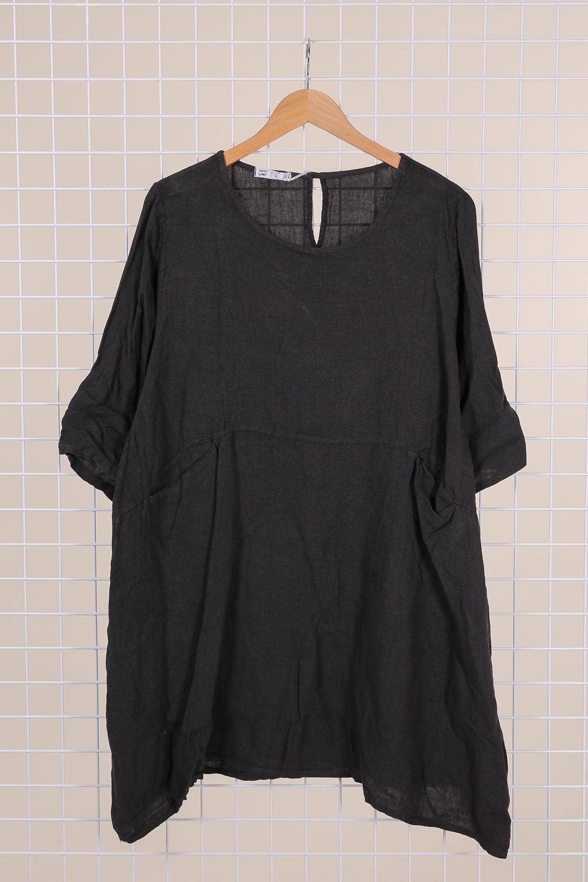 la maison des fibres naturelles – Engroshandel Kjole - Dame – Kort hørkjole med rund hals i 100 % hør 671933