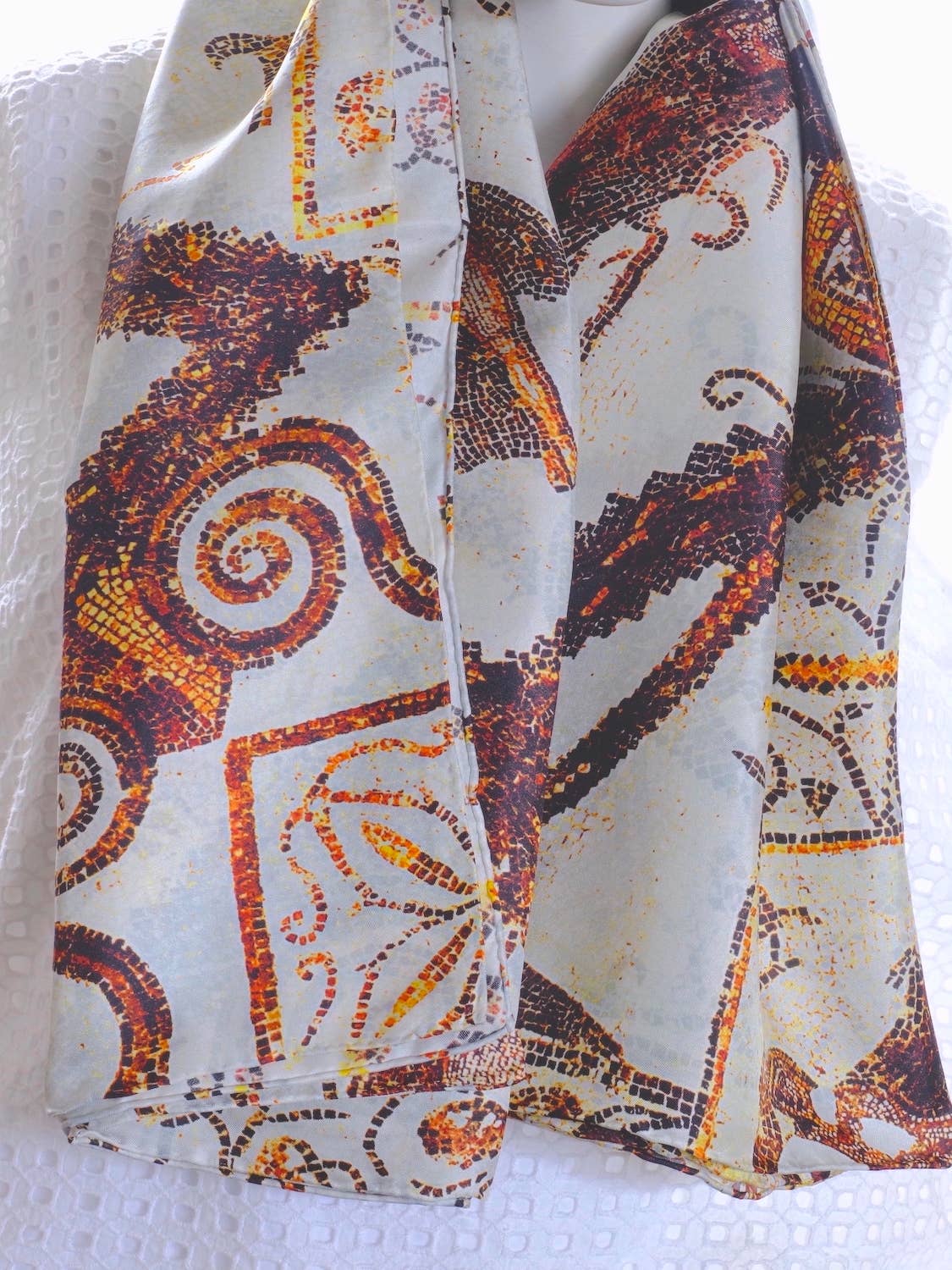 Bluyonda Silk Scarves - Wholesale Scarf – Unisex - Silk Twill Scarf "Ganymede Mosaic" 110cmx110cm4