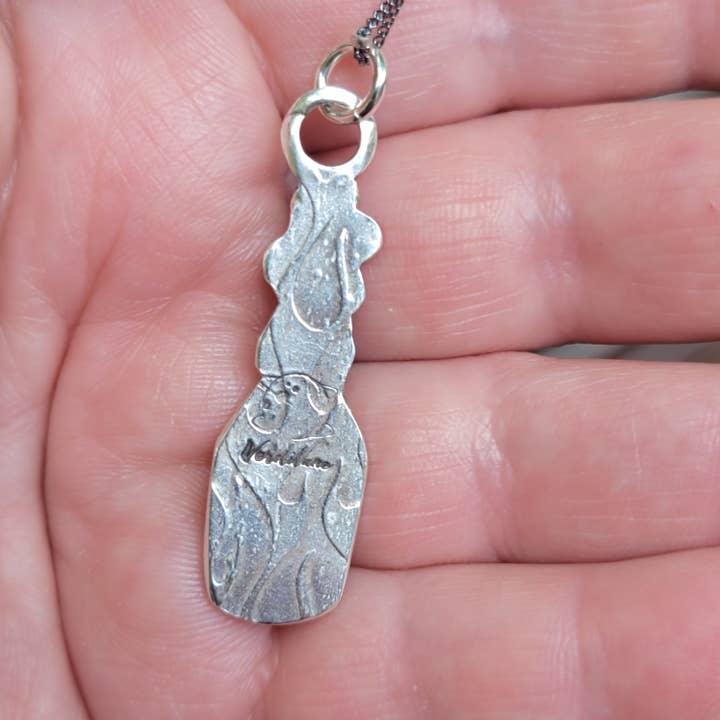 Verdilune - Wholesale Pendant/Charm Necklace - Poison Potion Bottle Pendant in Ster. Silver with Black Opal1