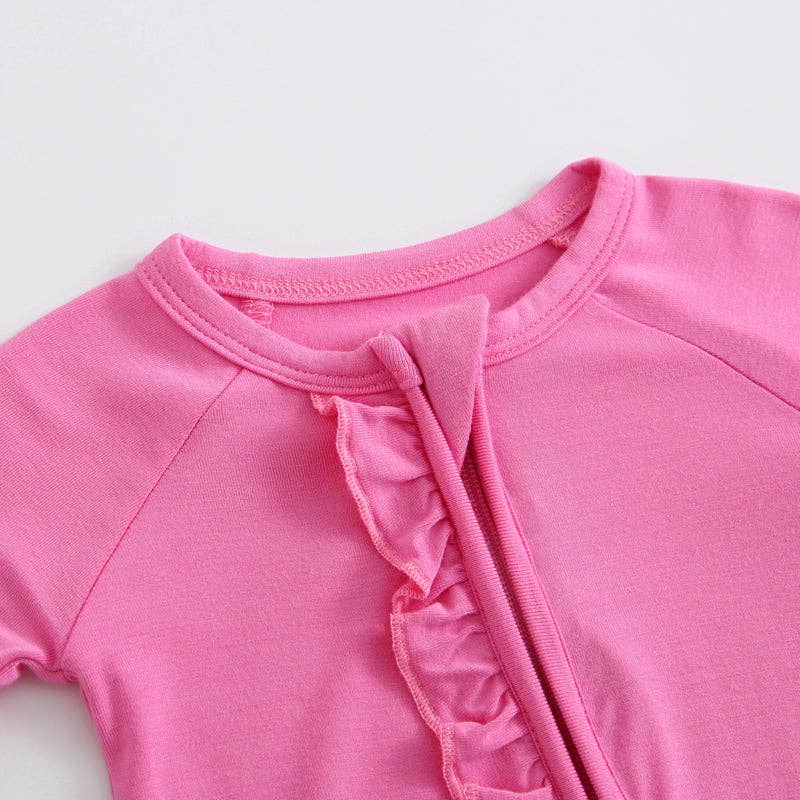Luxie Charm - Wholesale Bodysuit (Footed) - Baby - Perfectly Pink Ruffled Romper NICU Going Home Outfit5