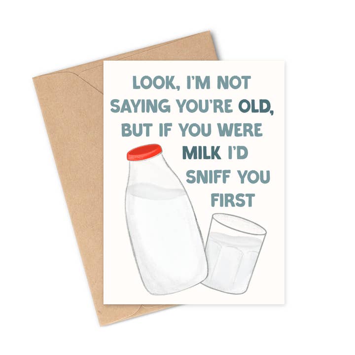Funny Old Age Birthday Greeting Card for wholesale by Lauren Felice