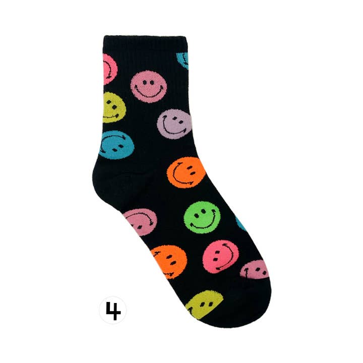7DAYSSOCKS – wholesale Strumpor - Dam – Damstrumpor med leende mönster, crew-modell3