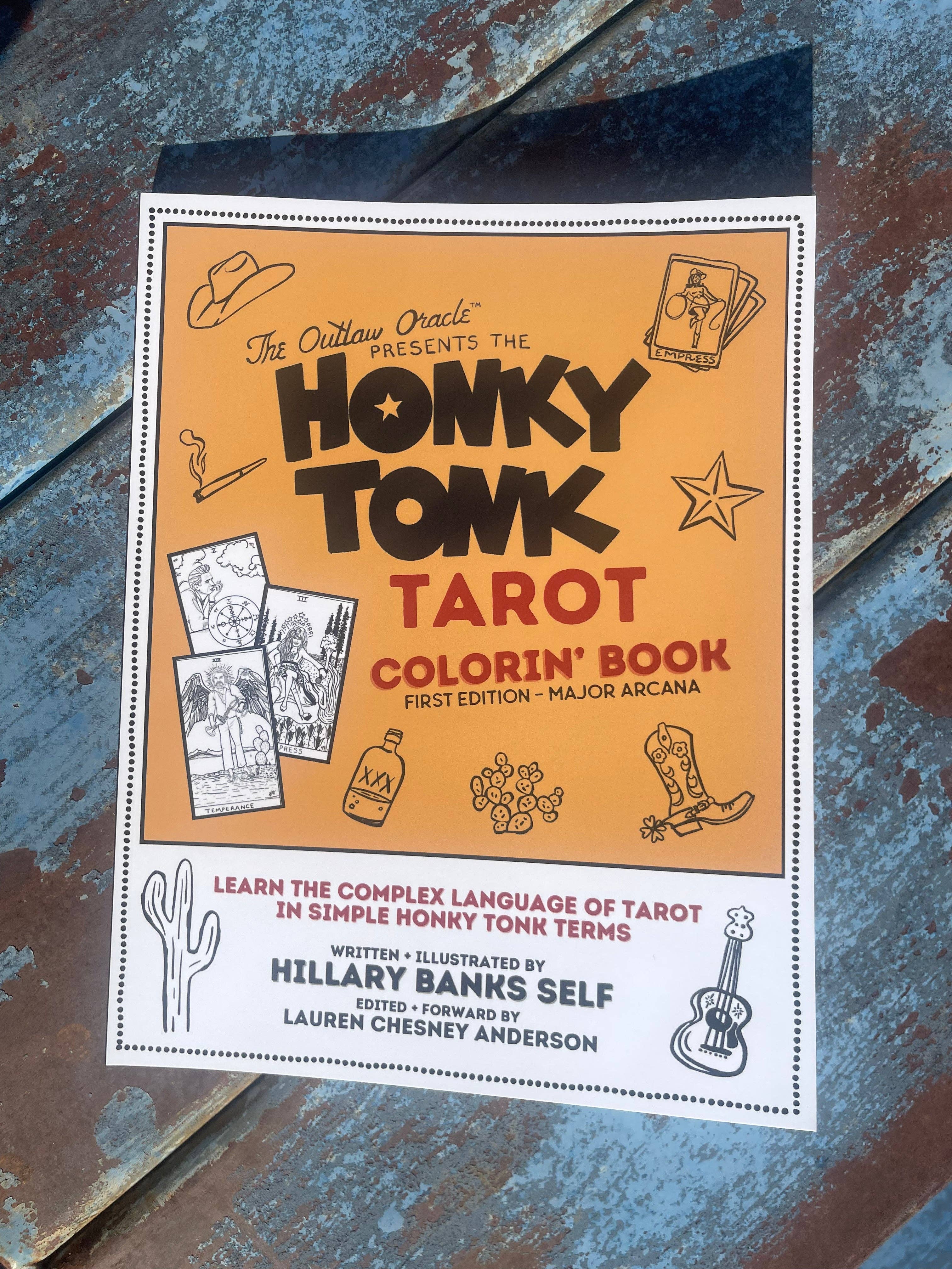 The Outlaw Oracle - Wholesale Tarot Cards - The Outlaw Oracle's Honky Tonk Tarot Colorin' Book - Rebel T6