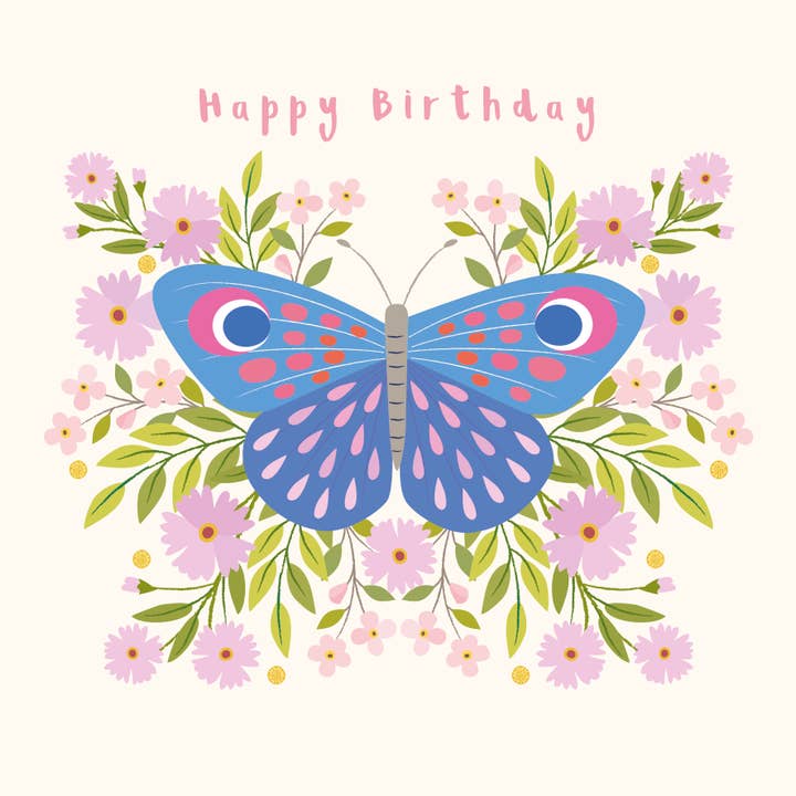 Klara Hawkins - Wholesale Birthday Card - Happy Birthday Female Butterfly Card3