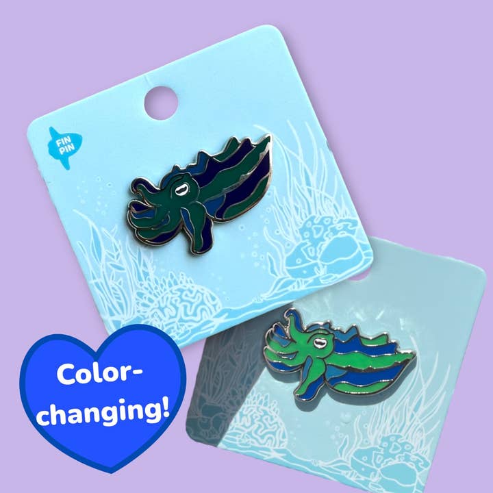 Fin Pin Shop - Wholesale Lapel pin/button - Flamboyant cuttlefish color-changing enamel pin