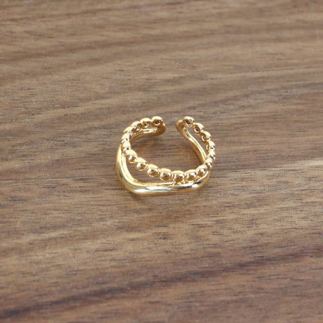 R23042 Anel aberto de design duplo por atacado de Pretty Persuasions
