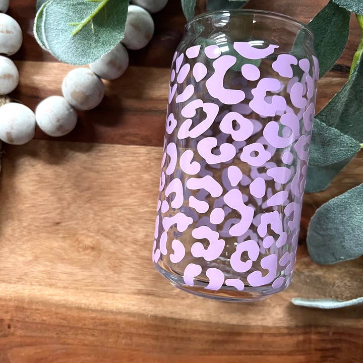 Leopard Beer Can Glass Cup for wholesale by Boho Sips