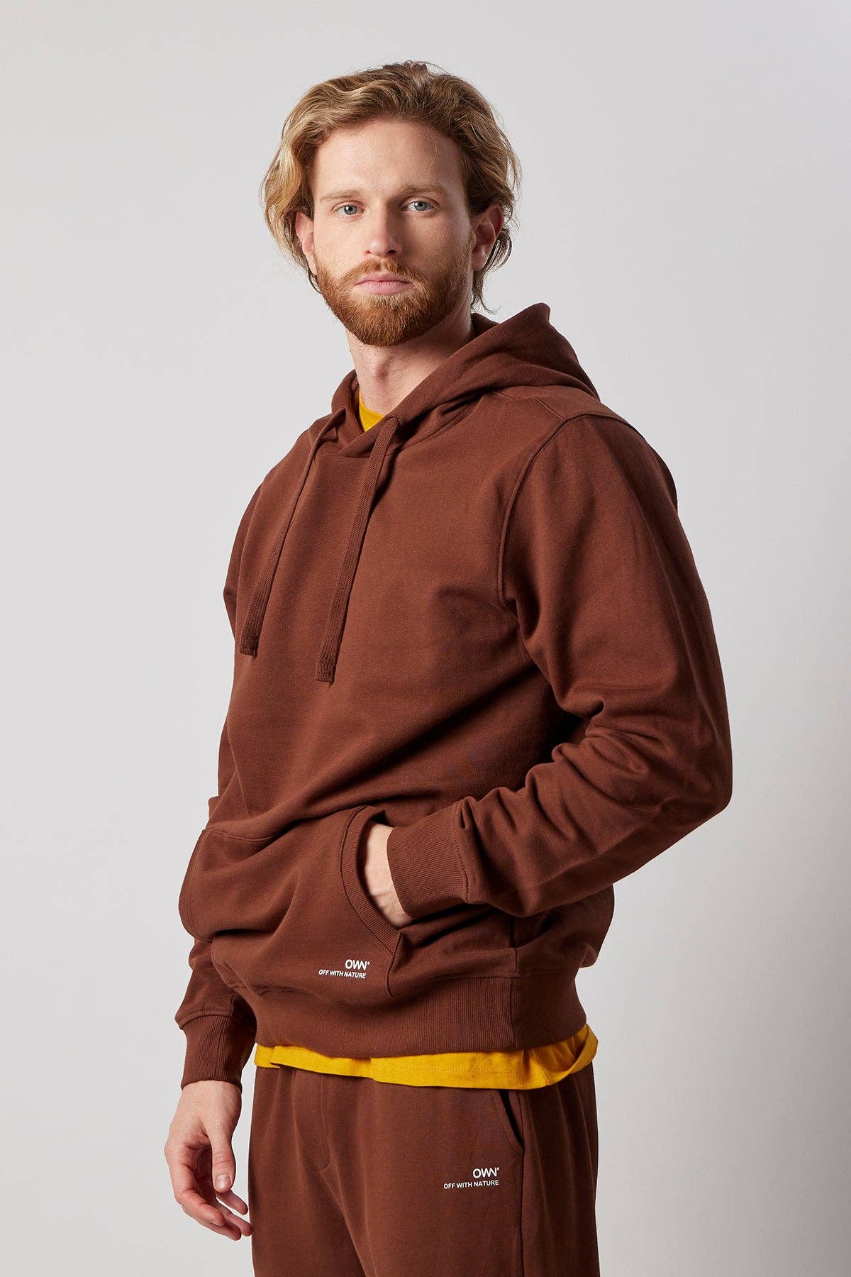 marrón Sudadera con capucha en algodón orgánico certificado cepillado de venta al por mayor en Faire2