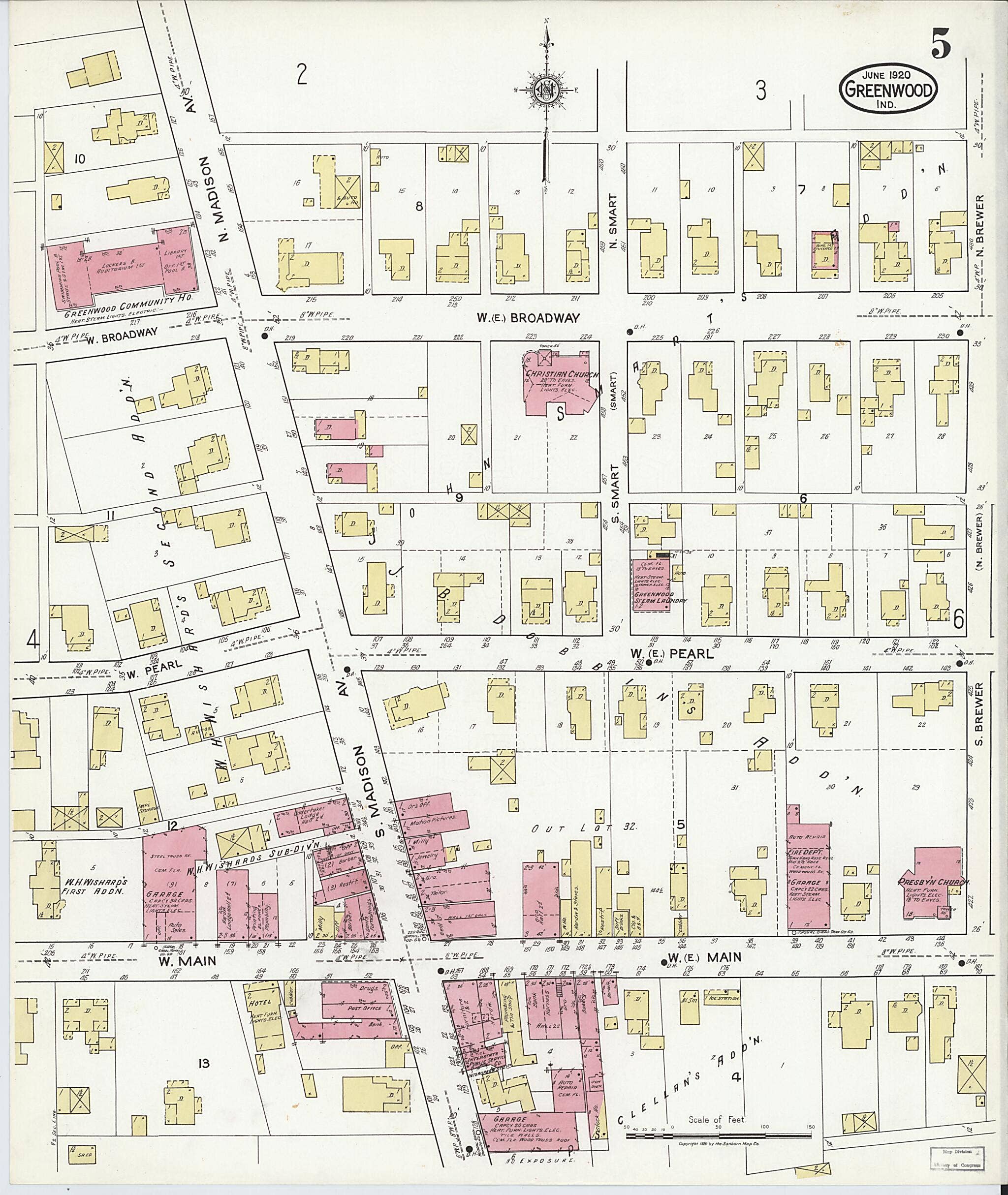 Relic Map Co. - Wholesale Map - Greenwood, Johnson County, Indiana 1920 (Sheet 5 of 8)0
