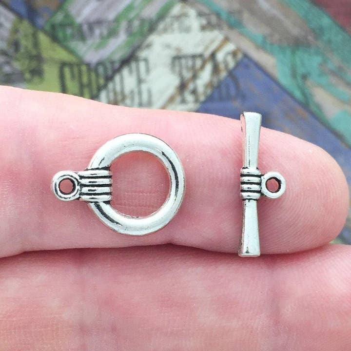 8 Sets Silver Toggle Clasp By Tijc Spt002 for wholesale by Treasure Island