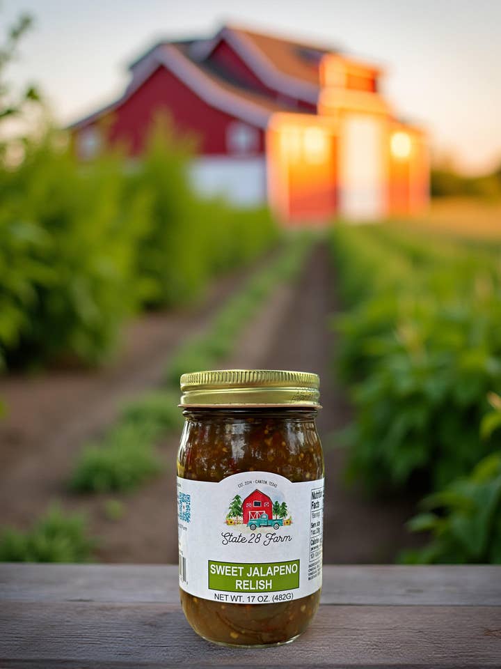 Relish de Jalapeño Doux - 17 oz pour la vente par State 28 Farm