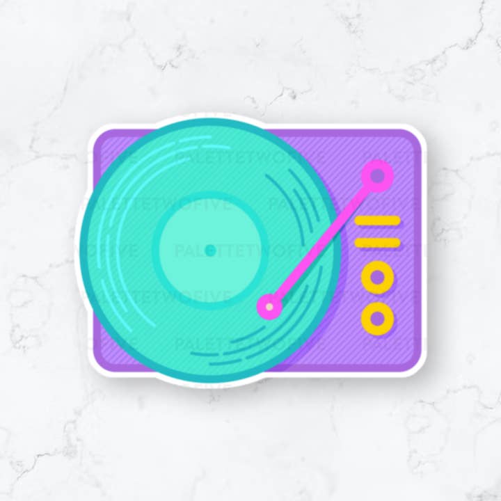 Vinyl Record Sticker, Record Player Sticker, 2.94x2.29" for wholesale by Palette Two Five