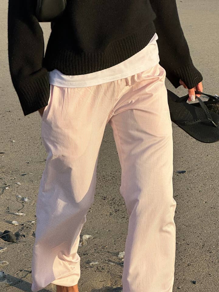 Harrison Boxer Stripe Pant in Pink for wholesale by Recreational Habits