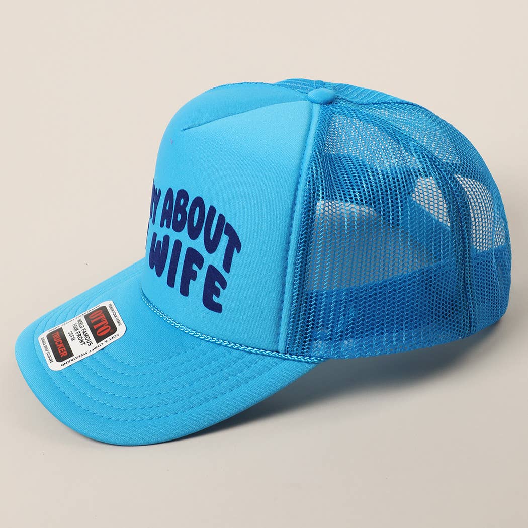 Fashion City - Wholesale Trucker Hat - Unisex - Sorry About My Wife / Husband Text Mesh Back Trucker Hat46