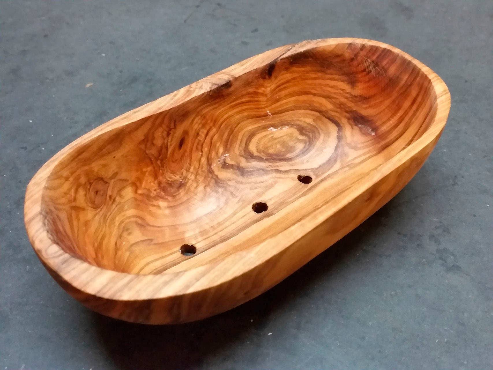 olivenholz-erleben - Wholesale Bath Soap Dish - soap dish RAINBOW oval small, approx. 12 - 13 cm3