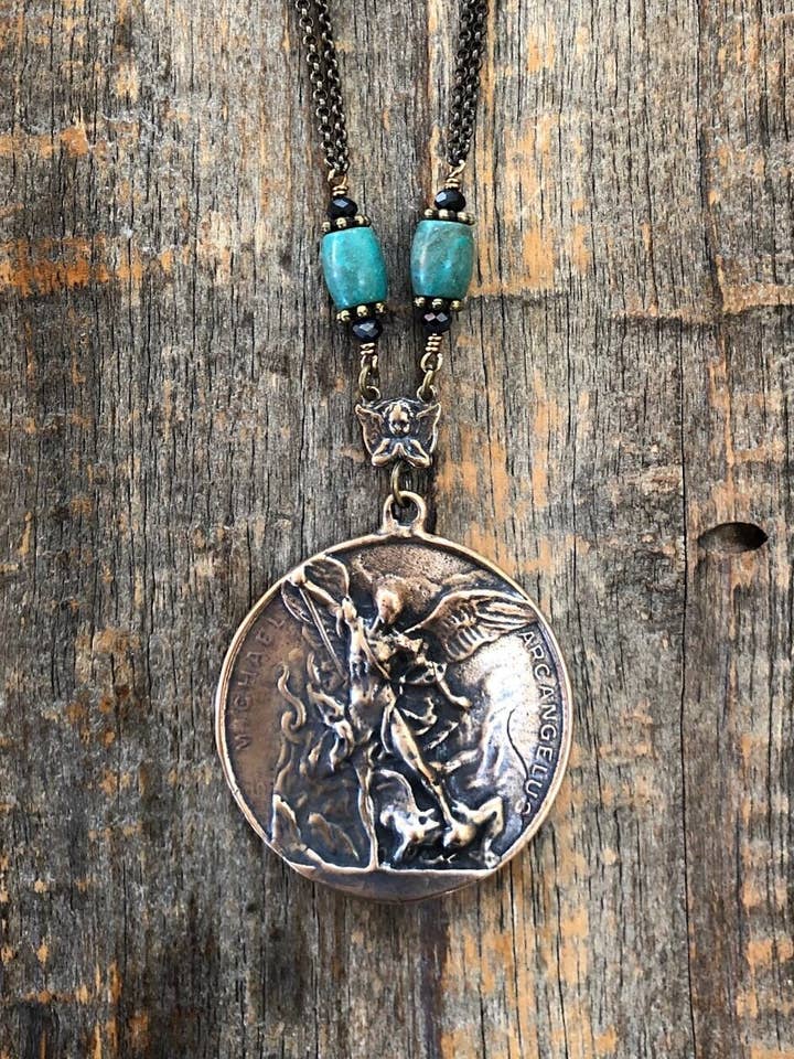 ST MICHAEL MY ANGEL CHAIN NECKLACE for wholesale by Seraphym