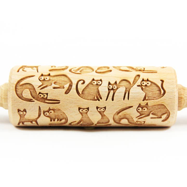 Folkroll Junior Kavel med ingraverade kattmönster för wholesale av Folkroll