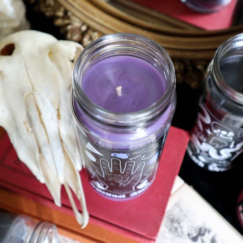 Drop Dead Candles - Vente Bougie en bocal - Bougie violette Witchy Spell - Lilas et lavande7
