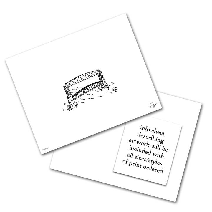 Townsville Art - Wholesale Art Print - Duluth Aerial Lift Bridge Minimalist Decor Minnesota Art