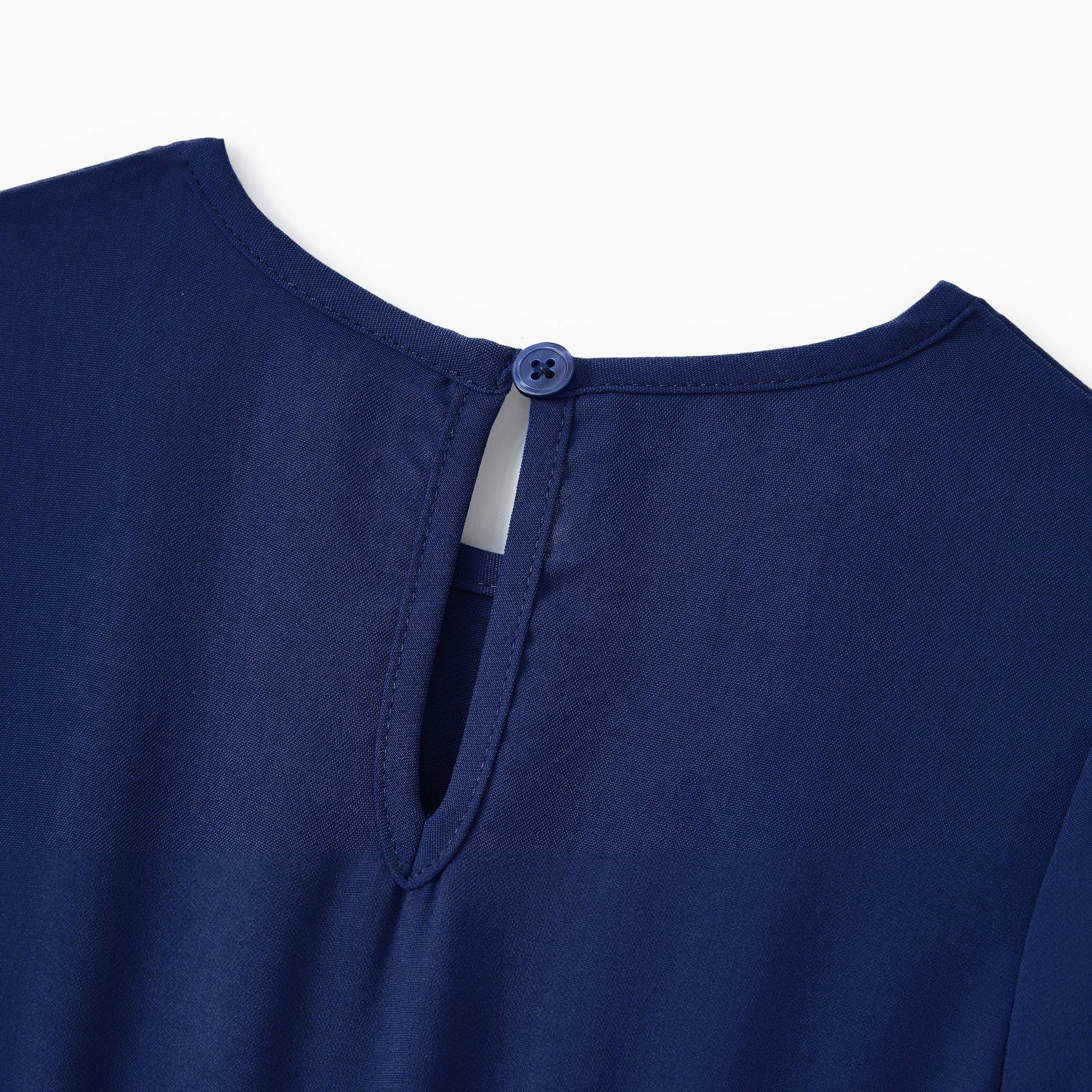 azul/negro Conjunto de Vestidos a Juego Azul Marino para Mamá e Hija Midi y Pelele de venta al por mayor en Faire2