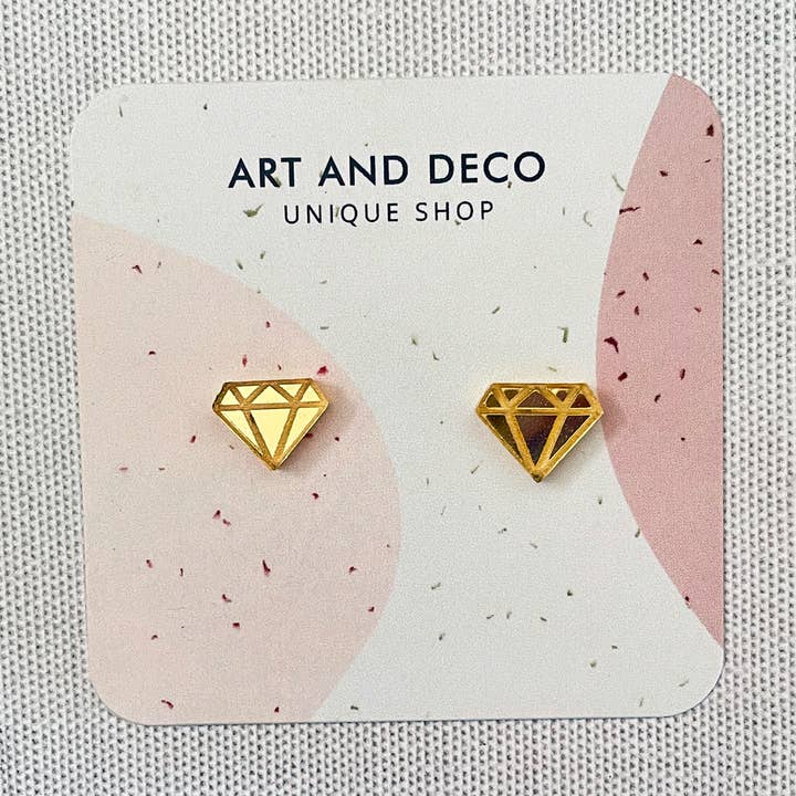 Boucles d'oreilles or diamant pour la vente par Art and Deco Shop