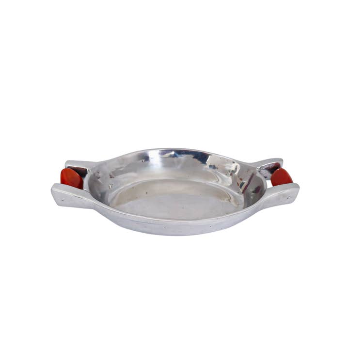 BLISSARA - Wholesale Serving Tray - Serving Tray with Ivory-like Handles - Pewter Tray