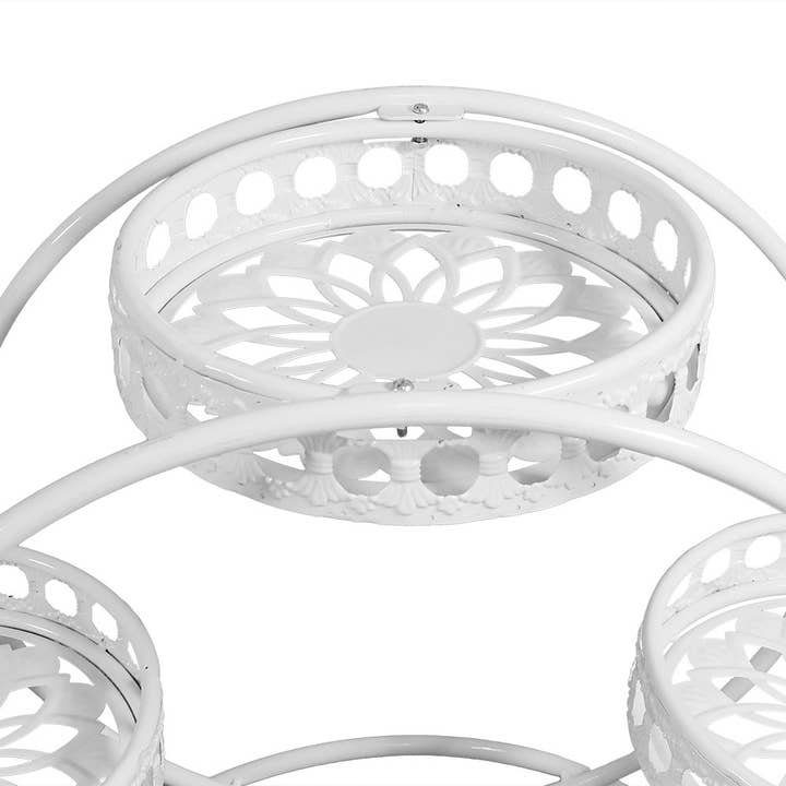Sunnydaze Decor - Wholesale Plant Pot Stand - 4-Tier Ferris Wheel Indoor/Outdoor Plant Stand - White