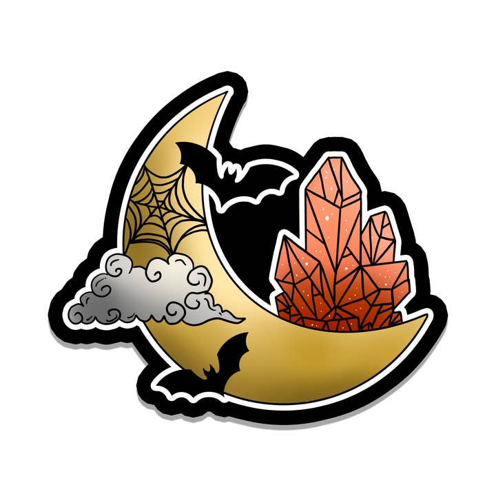 Fat Moon | Heks | Gotisk | Vandtæt klistermærke | 2.7" for engroshandel hos Rebel and Siren Stickers